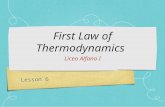 Lesson 6 First Law of Thermodynamics Liceo Alfano I