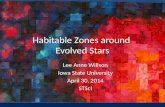 Habitable Zones around Evolved Stars Lee Anne Willson Iowa State University April 30, 2014 STScI.