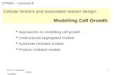 Modelling Cell Growth Cellular kinetics and associated reactor design: