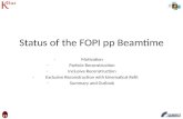 Status of the FOPI pp Beamtime -Motivation -Particle Reconstruction -Inclusive Reconstruction -Exclusive Reconstruction with kinematical Refit -Summary.