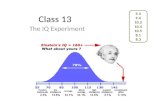 Class 13 The IQ Experiment 9.3 9.4 10.2 10.4 10.5 8.1 8.3