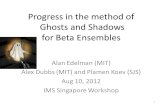 Progress in the method of Ghosts and Shadows for Beta Ensembles Alan Edelman (MIT) Alex Dubbs (MIT) and Plamen Koev (SJS) Aug 10, 2012 IMS Singapore Workshop.