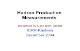 Hadron Production Measurements presented by Giles Barr, Oxford ICRR-Kashiwa December 2004.