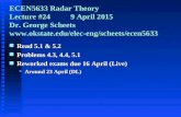 ECEN5633 Radar Theory Lecture #24 9 April 2015 Dr. George Scheets  n Read 5.1 & 5.2 n Problems 4.3, 4.4, 5.1 n.