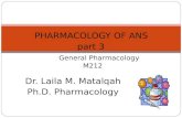 PHARMACOLOGY OF ANS part 3 General Pharmacology M212