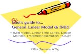 Idiot's guide to... General Linear Model  fMRI Elliot Freeman, ICN. fMRI model, Linear Time Series, Design Matrices, Parameter estimation,