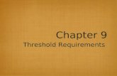 Chapter 9 Threshold Requirements. Looking at Loss again Laser medium R1R1 R2R2 d Loss/length = …