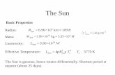 The Sun - Western Universitybasu/teach/ast020/notes/sun.pdf · Optical Depth Radiation is absorbed within the Sun due to opacity κ λ. Note that the mean free path of a photon is