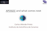 APOGEE and what comes next - Isaac Newton Group of · PDF fileBasic linelist construction from critical evaluation of lab and gfs. ... •Young high-[α/Fe] stars (Martig et al. 2014;