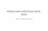 PENGUJIAN HIPOTESIS RATA-RATA · PDF filePengujian Hipotesis satu Rata-rata Sampel ... Contoh soal •Pimpinan bagian ... n-1 (Uji Satu Arah) atau t α/2 ; n-1 (Uji Dua Arah) ditentukan
