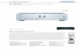 SILVERBLACK - ONKYO  · PDF fileEnter the World of Pure Hi-Fi The A-9010 introduces high-current WRAT power at its most affordable price ever. Bring all your digital and analog