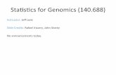 Stas$cs’for’Genomics’(140.688)’ - Biostatisticskhansen/teaching/2014/140.668/mt-2014.pdf · Hypothesis testing • Once you have a given score for each gene, how do you decide