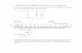 BJT Circuits (MCQs of Moderate Complexity) · PDF fileBJT Circuits (MCQs of Moderate Complexity) 1. The current i b ... Internal capacitance of the device (b) Coupling capacitor at