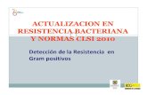 ACTUALIZACION EN RESISTENCIA gram · PDF fileDetección de la resistencia a penicilina en Staphylococcus spp CLSI Staphylococcus spp susceptibles a penicilina también son susceptibles
