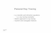 05 paraxial ray tracing - University of Colorado Boulderecee.colorado.edu/~ecen5616/WebMaterial/05 paraxial ray tracing.pdf · ECE 5616 Curtis Paraxial Ray Tracing Derivation of refraction