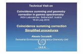 Coincidence summing correction Simplified procedures · PDF fileCoincidence summing ... M. Korun and R. Martini Coincidence summing in gamma and X-ray ... campaign for coincidence-summing