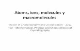 Atoms, ions, molecules y macromolecules - La Factoría …lafactoria.lec.csic.es/mcc/attachments/article/59/Atomos, ions... · Elements, Atoms and Ions The ... (space symetry) O ─