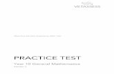 Year 10 General Mathematics Practice Test v01dfraeea.com/download/year10-general-maths-practice-test.pdf · T +61 3 9655 4801 F +61 3 9654 3385 E vetassess@vetassess.com.au ABN 74
