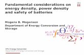 Fundamental considerations on energy density, power ...batteriselskab.dk/.../uploads/2013/03/20130301-Mogens-Bjerg-Mogens… · DTU Energy Conversion, ... -ΔG0/nF 25 °C, V MJ/l