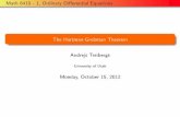 The Hartman-Grobman Theorem - The University of Utahtreiberg/M6414HartmanGrobman.pdf · The Hartman-Grobman Theorem Andrejs Treibergs University of Utah Monday, October 15, 2012.