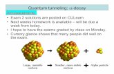 Quantum tunneling: α-decay - University of Coloradojcumalat/phys2170_f13/lectures/Lec30.pdf · Quantum tunneling probability The probability of tunneling depends on two parameters: