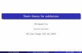 Skein theory for subfactors - u-bordeaux.frrboutonnet/WCOAS/Zhengwei.pdf · Skein theory for subfactors Zhengwei Liu Harvard University ... there is a A xed Young diagram . ... Turaev-Viro