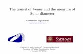 The transit of Venus and the measure of Solar · PDF fileThe transit of Venus and the measure of Solar diameter . ... Mercury transits and solar diameter . ... 1874-1882 at the dawn