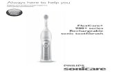 FlexCare+ 900+ series Rechargeable sonic toothbrush · PDF fileflexcare+ 900+ series english 6 deutsch 22 ΕΛΛΗΝΙΚΑ 40 espaÑol 60 franÇais 77 italiano 94 nederlands 110 portuguÊs