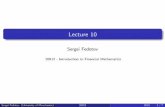 Lecture 10 - The University of Manchestersf/20912lecture10.pdf · Lecture 10 Sergei Fedotov 20912 ... 0 is the stock price at the time t = 0. Note that u and d are the same at ...