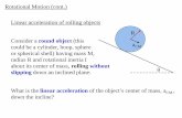round object aCM or spherical shell) having mass M, … spherical shell) having mass M, radius R and rotational inertia I about its center of mass, rolling without slipping down an