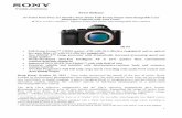 Press Release - sony.com.hk · PDF filePress Release α7 Series from Sony are World’s First 35mm Full-Frame Sensor ... your Xperia™ or NFC-compatible Android ... APS-C L: 4800