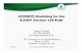 AERMOD Modeling for the NJDEP Section 126 Rule Section 126 Remedy • Based on the maximum modeled design value of 861 μg/m3 using current allowable emissions for Portland, plus monitored