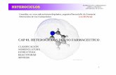 CAP 01. HETEROCICLOS DE USO  · PDF file1,3-AZOLES, ESTRUCTURA Y FORMAS RESONANTES. 18 N N H S N O N N H z Pirazol Isotiazol Isoxazol δ+δδ++δ+