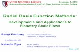 Radial Basis Function Methods - Applied · PDF fileRunge Phenomenon Does not arise if the nodes are suitably clustered near the boundaries. ... k A =f Lowering ε by a ... Moving Vortex