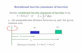 Define rotational inertia (moment of inertia) to be 2I = Σ ...astro1.panet.utoledo.edu/~mheben/PHYS_2130/Chapter11-1_mh.pdfDefine rotational inertia (moment of inertia) to be r i:
