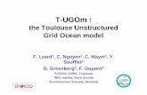 T-UGOm - legos.obs-mip.fr · PDF filep p g z p p g g p t u a a rr r h H ... (SWOT, 2020) • Tides can ... Wave equation: Solved implicitely with a complex-valued, sparse matrix solver