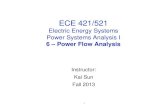 Electric Energy Systems Power Systems Analysis I - UTKweb.eecs.utk.edu/.../ECE421_6-PowerFlowAnalysis.pdf · Electric Energy Systems Power Systems Analysis I 6 ... (load flow) analysis