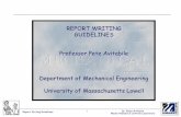Report Guidelines 010706 - Faculty Server Contact | UMass …faculty.uml.edu/pavitabile/downloads/Report_Guideline… ·  · 2006-01-09Department of Mechanical Engineering University