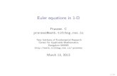 Euler equations in 1-D - Welcome to TIFR Centre For ...math.tifrbng.res.in/~praveen/notes/acfd2013/euler_1d.pdf · Euler equations in 1-D Praveen. C ... Flux Jacobian The ... We can
