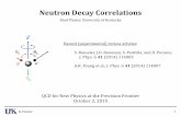 Neutron Decay Correlations - int. · PDF fileNeutron Decay Correlations 1 ... and Tulin(2007) Bhattacharya et al. (2012) ... ‘a’ vs. ‘A’ recoil terms: Gardner & Zhang (2001)