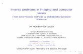 Inverse problems in imaging and computer vision - Freedjafari.free.fr/pdf/Visigrapp2009.pdf · Inverse problems in imaging and computer vision ... UMR 8506 CNRS - SUPELEC - Univ Paris