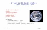 lecture dynamics rotation - University of California, … is the whole circle, but express angle in radians (2π radians = 360 ) For Earth: 2π / 1 day = 2π / 86,400 sec = 0.707 x