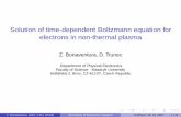 Solution of time-dependent Boltzmann equation for electrons …stelweb.asu.cas.cz/~kor/seminar/bonaventura/zbona_on… ·  · 2007-10-18Solution of time-dependent Boltzmann equation