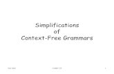 Simplifications Context-Free Grammars - Computer …web.cs.wpi.edu/~kal/courses/fcs/module7/grahneclass9.pdf(which doesn’t produce ) not in Chomsky Normal Form we can obtain: An