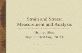Strain and Stress: Measurement and · PDF filesecondary transducer Resistive, capacitive, inductive, or piezoelectric. Natural frequency of the diaphragm should ... Strain and Stress: