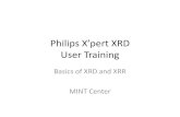 Philips X’pert XRD User Training - MINT Center · PDF filePhilips X’pert XRD User Training Basics of XRD and XRR MINT Center