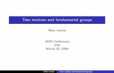 Marc Levine JHU March 25, 2009 - uni-due.debm0032/publ/TateMotivesHandout.pdf · JHU March 25, 2009 Marc Levine Tate motives and fundamental groups. Outline I An overview of fundamental