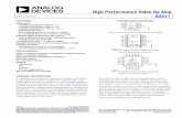 High Performance Video Op Amp - Analog Devices Performance Video Op Amp Data Sheet AD811 FEATURES High speed 140 MHz bandwidth (3 dB, G = +1) 120 MHz bandwidth (3 dB, G = +2) +IN 35