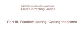 Part III. Random coding; Coding theorems - eng.umd.eduabarg/626-2009/626-PartIII.pdf · 2. λ-(1-λ) log. 2 (1-λ) 0≤λ≤1 2-n h(λ) =λ. nλ (1-λ) n(1-λ) Note that . Asymptotics
