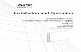 Installation and Operation - - APC USA and Operation Smart-UPSΤΜ RT Uninterruptible Power Supply SURT1000 SURT2000 220/230/240 Vac Tower/Rack-Mount 2U su0948a